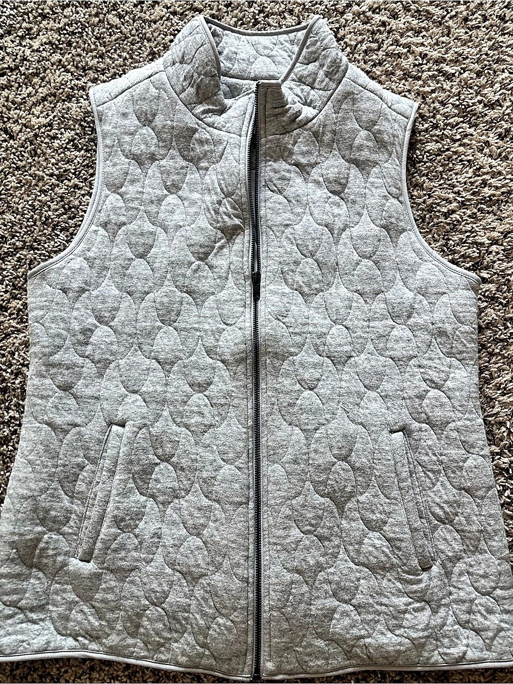 Market & Spruce Quilted Zip Vest in Gray Large Like New